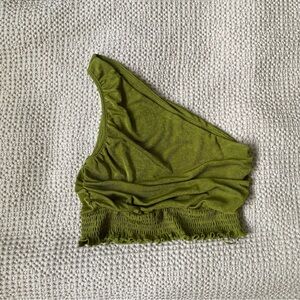 Princess Polly one shoulder green top